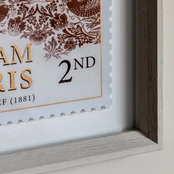 Cedar and Sage Set of 2 William Morris Postage Stamp Red Framed Prints 3
