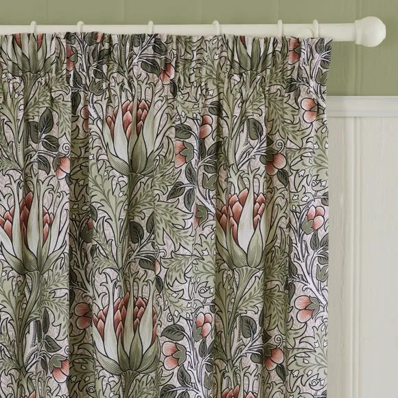 William Morris At Home Artichoke Pencil Pleat Curtains 1