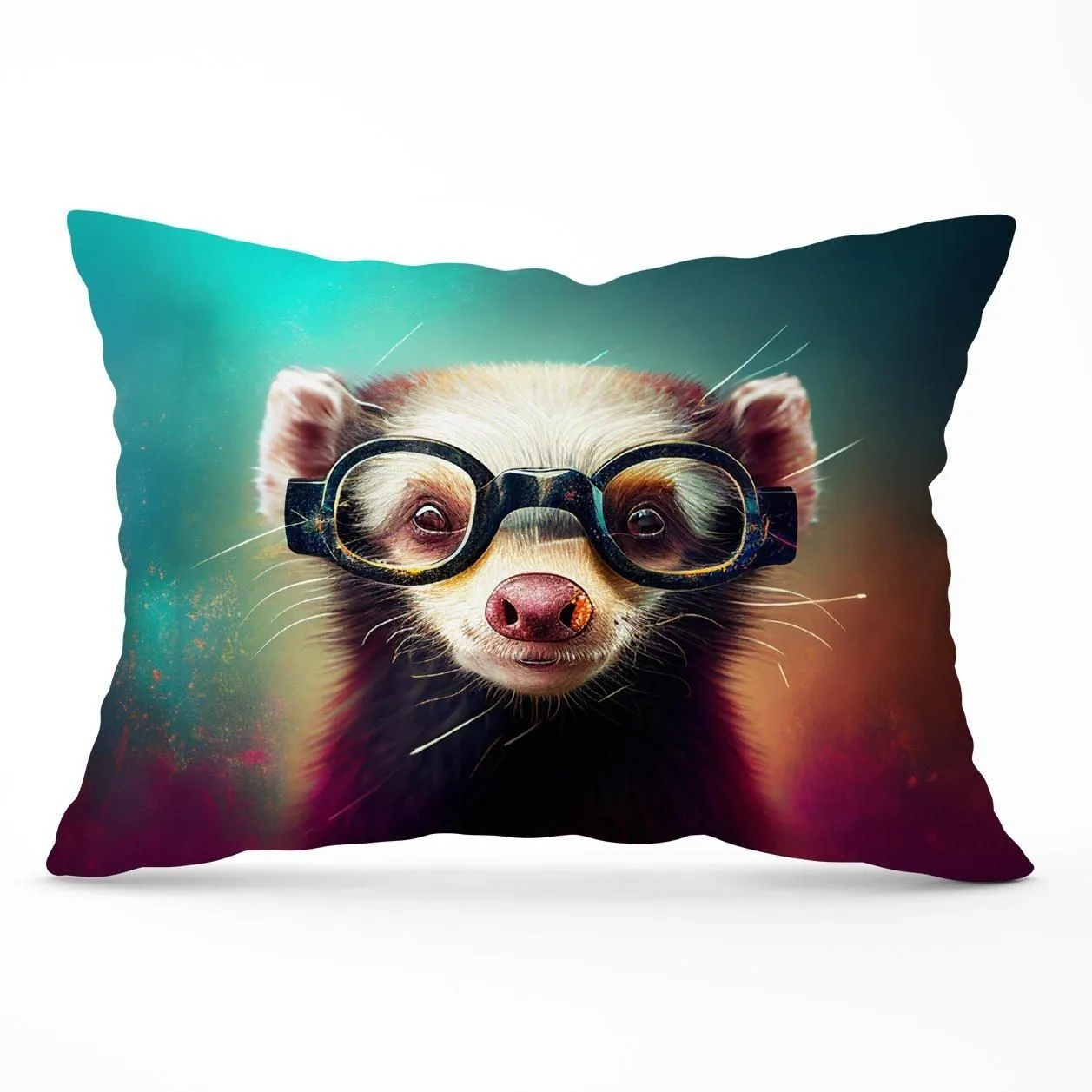 Warren Reed - Designer Ferret Splashart Cushions in Brown