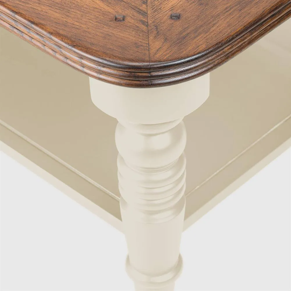 Statement Furniture Queensbury Coffee Table with Oak Top in Cream 5