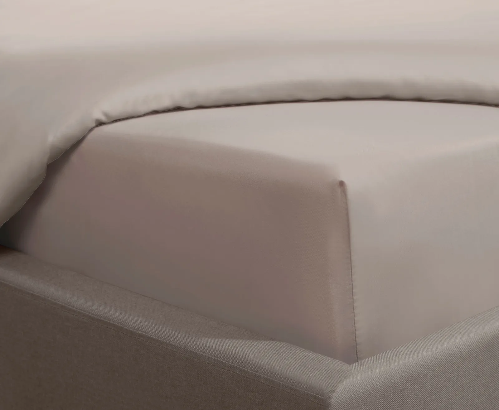 Smart Living Luxurious 300 Thread Count 100% Cotton Sateen Anti-Allergy Fitted Sheet in Beige 1
