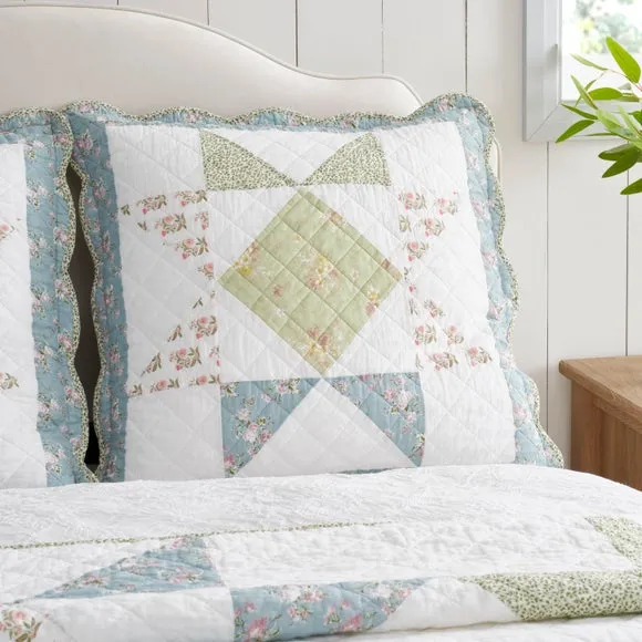 Florence Patchwork 100% Cotton Continental Pillowcase