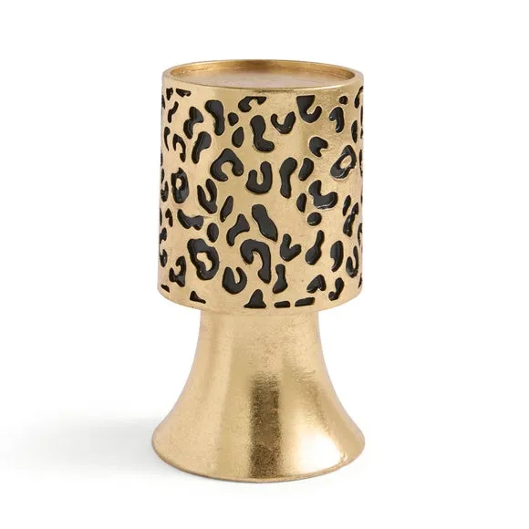 Gold Leopard Print Candle Holder 3