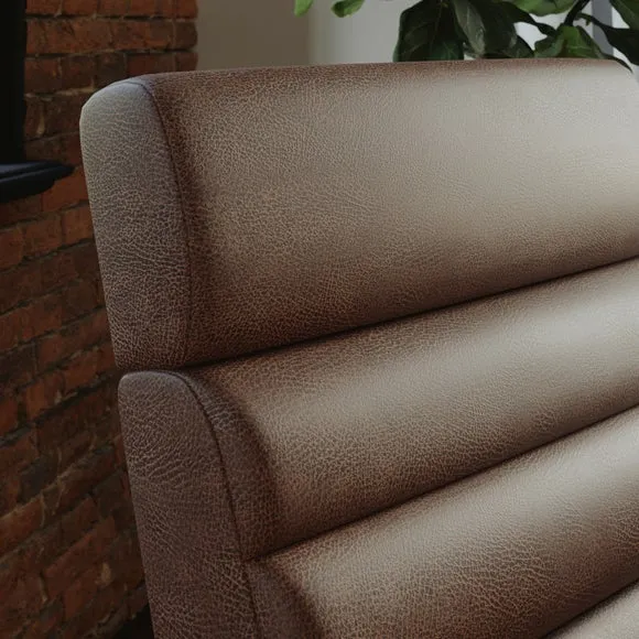 Alpine Faux Leather Ribbed High Back Spindle Chair 3