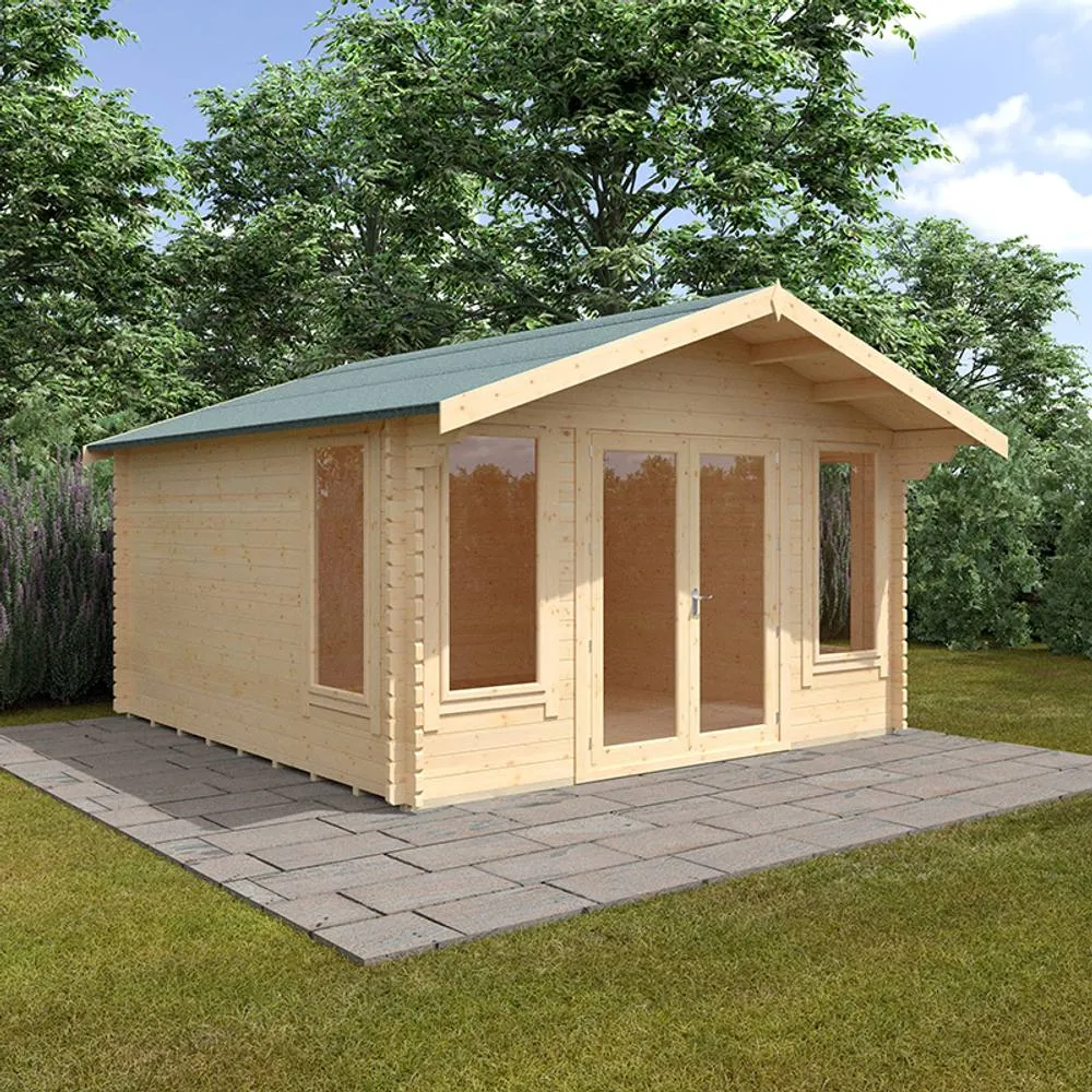 Buttercup Farm 14x14 The Sutton 44mm Cabin - L415 x W415 x H282.2 cm in Natural 2