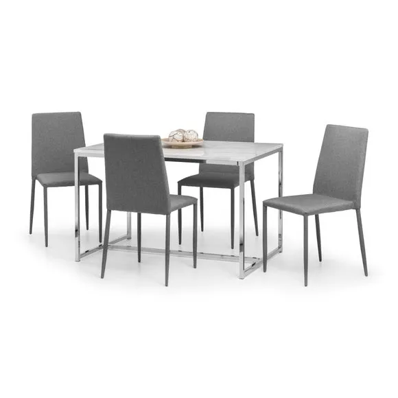 Scala 4 Seater Rectangular Dining Table, White 6