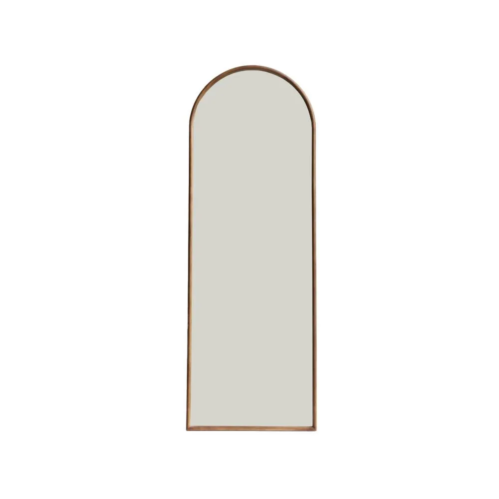 sweeek Arched floor mirror with steel base & rubberwood 170cm in Dark Brown 2