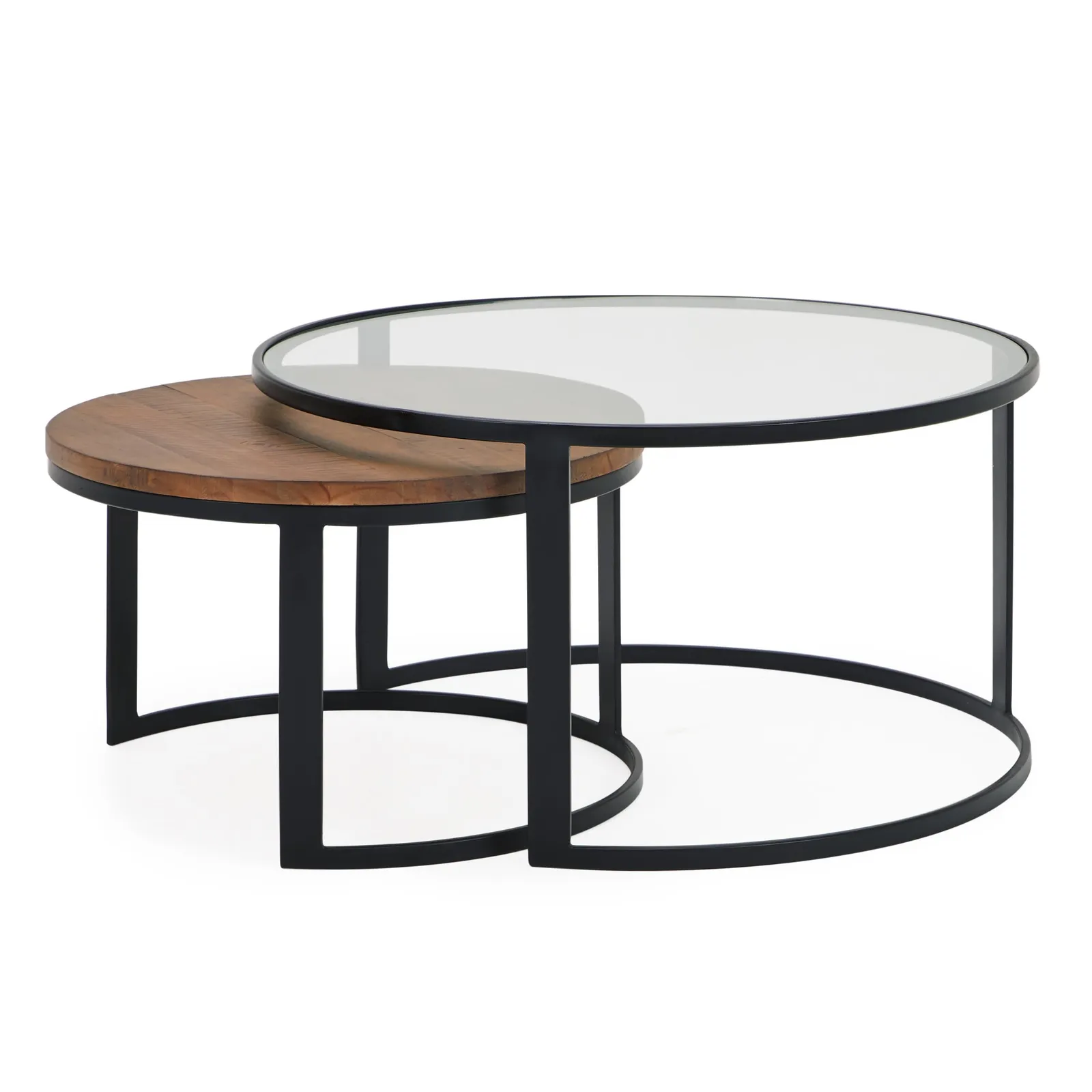 Jackson Set of 2 Coffee Tables Brown