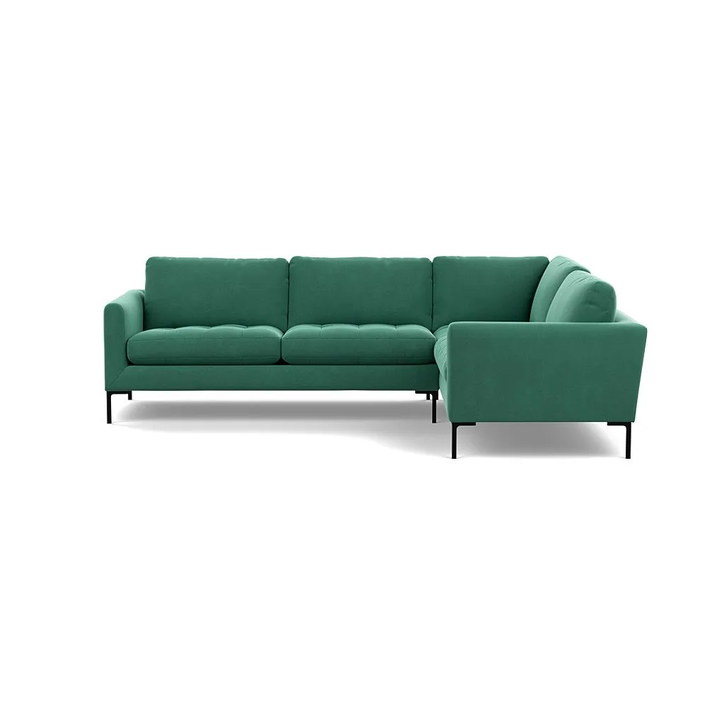 Heal's Eton RHF Corner Sofa Smart Velvet Sea foam Black