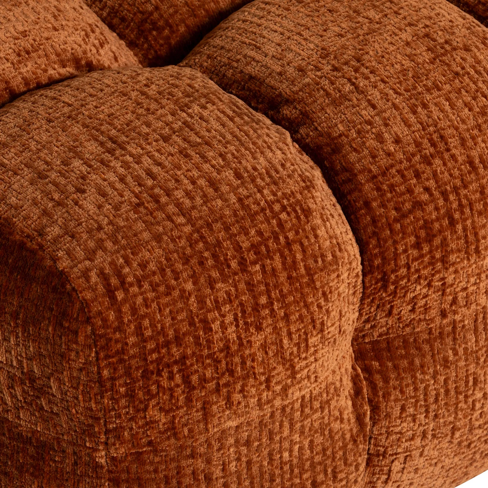 Lenor Textured Fabric Stool, Orange Boucle | Barker & Stonehouse 5