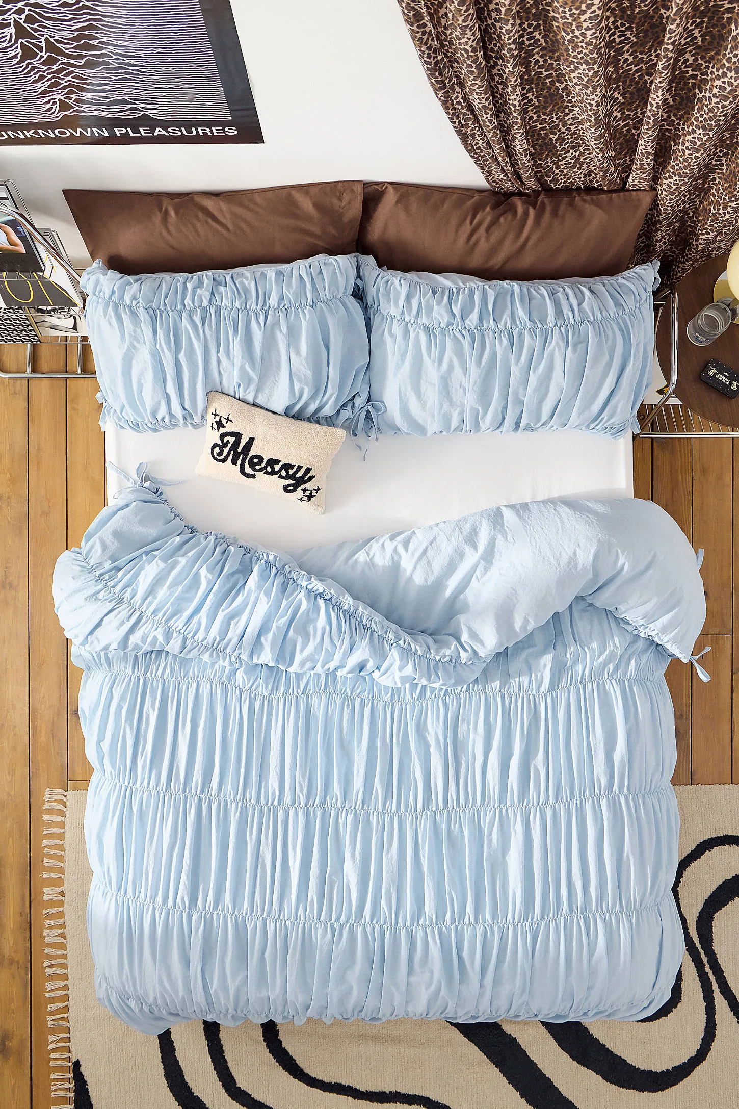 Cinched Duvet Set - Soft Blue 1