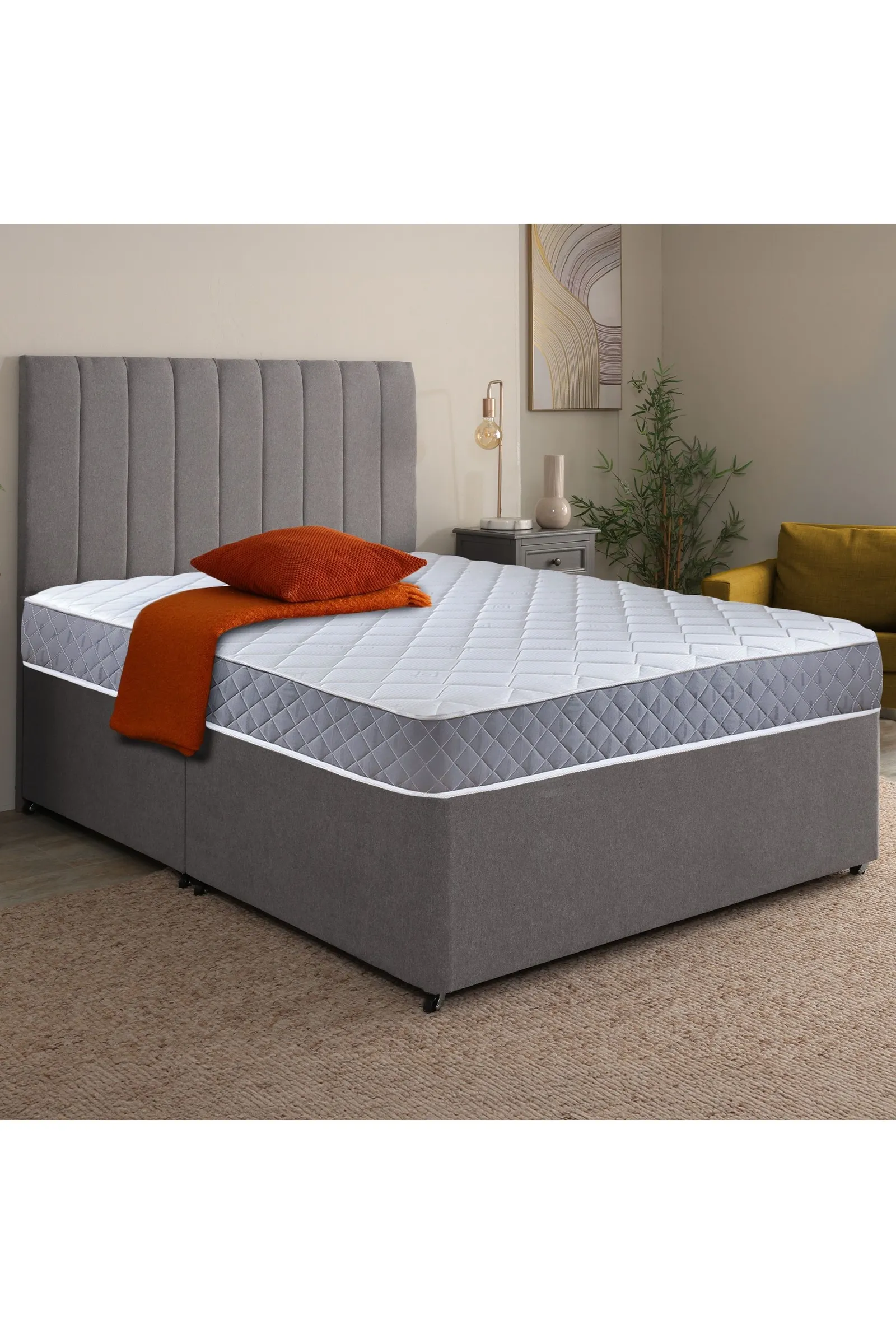 eXtreme Comfort Ltd Diamond Essentials 18cm Foam-Free Spring Mattress Cool Touch Cover in Grey 1