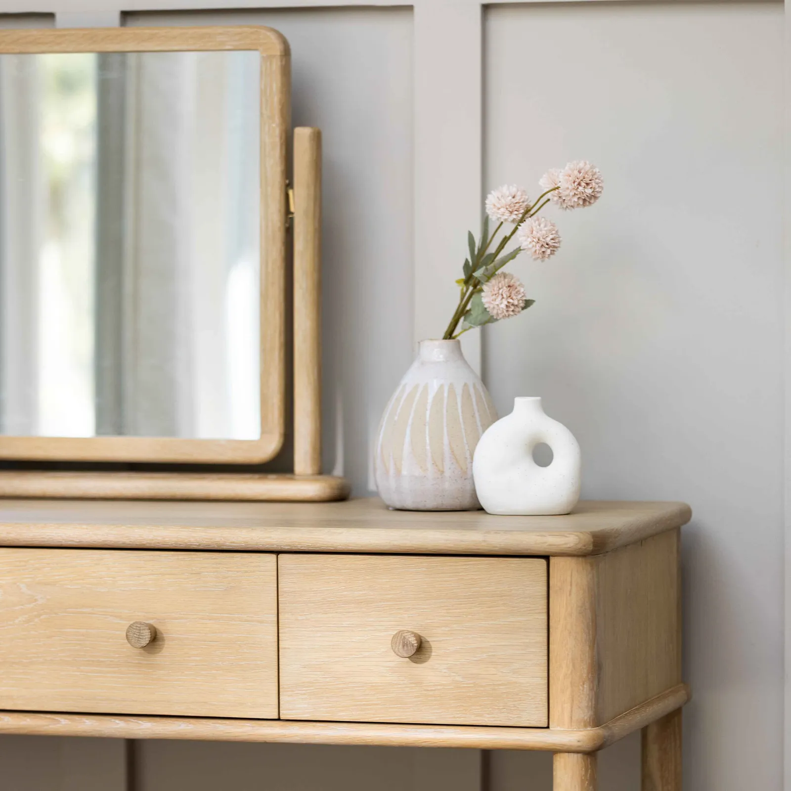 Valla Dressing Table Mirror, Neutral Oak | Barker & Stonehouse 3