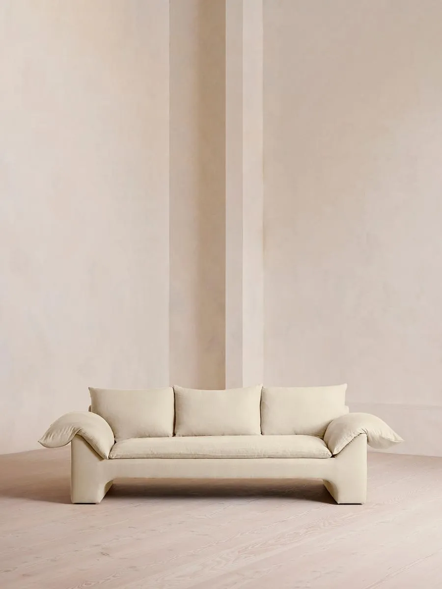 Wyatt Three Seater Sofa, Linen, Bisque