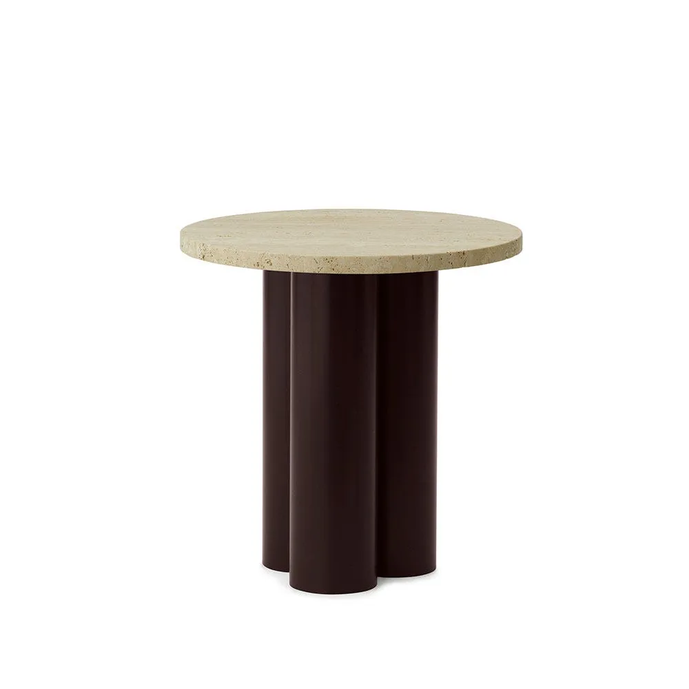 Normann Copenhagen Dit Side Table Brown Base Travertine Light Top 2