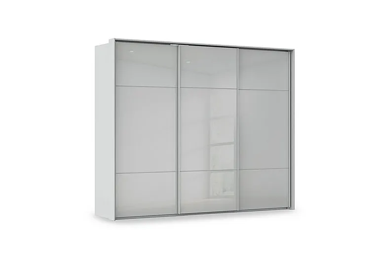 Haven 280cm 3 Door Slider Wardrobe with Glass Doors
