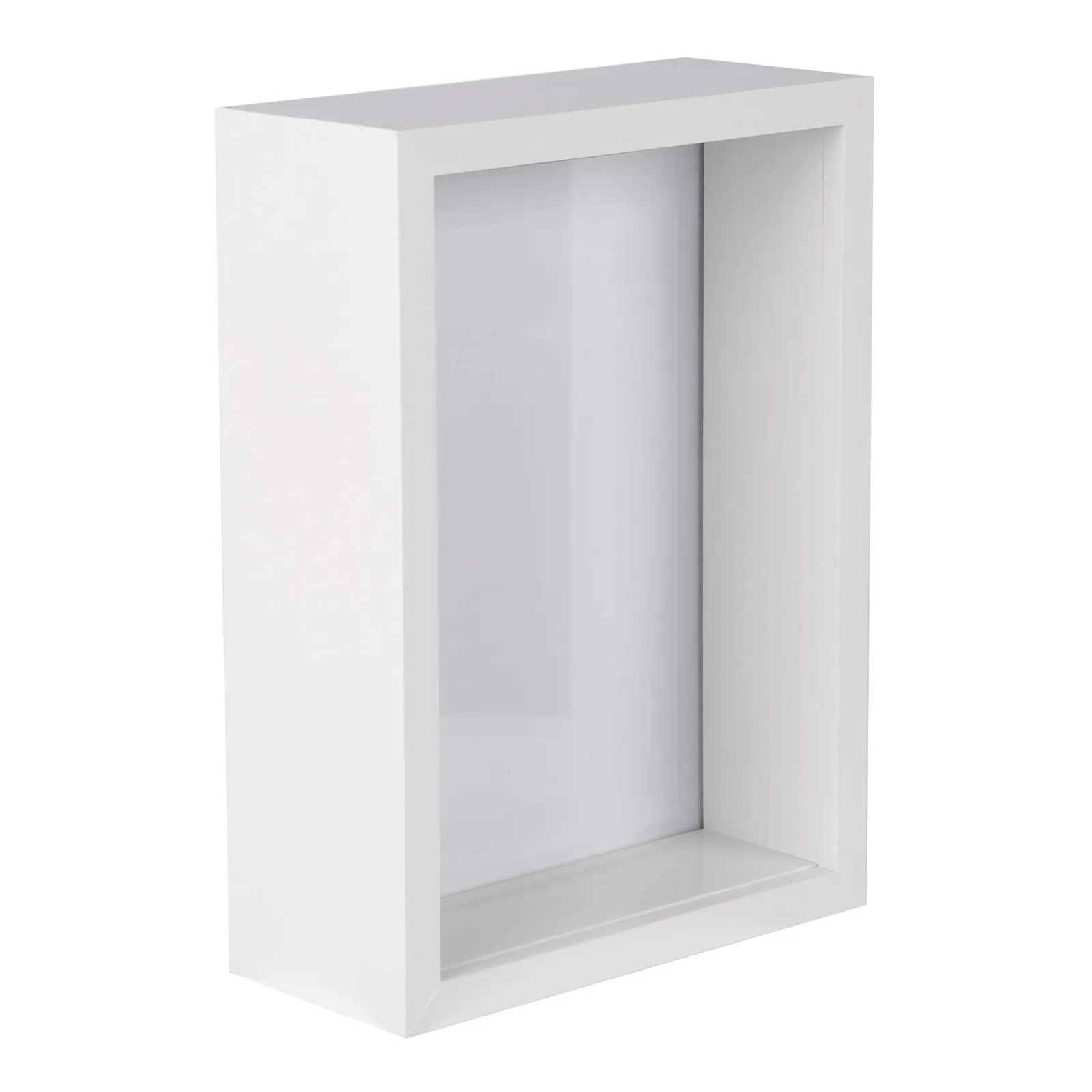 Nicola Spring 3D Deep Box Photo Frame - 5 x 7" in White