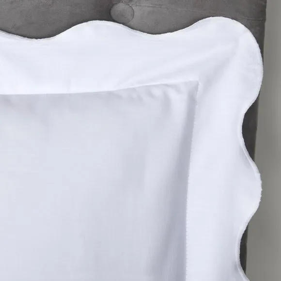 Appletree Boutique Scallop Edge 200 Thread Count 100% Cotton Duvet Cover & Pillowcase Set 2