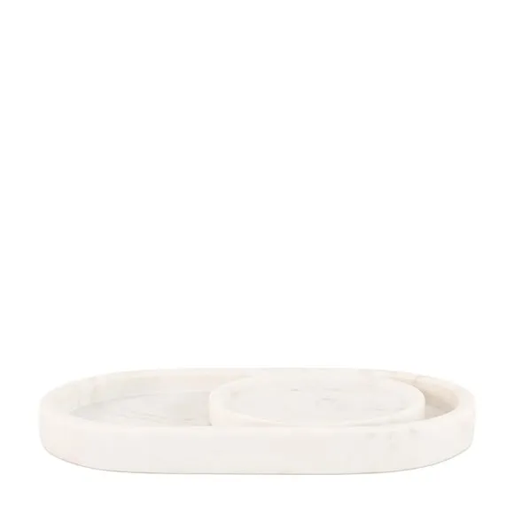 Cedar & Sage Set of 2 Piedra Marble Trinket Trays 5