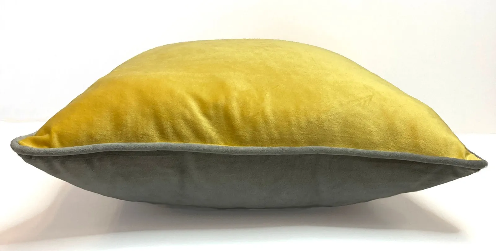 Rapport Home Piped Velvet Polyester Cushion Cover in Mustard 3