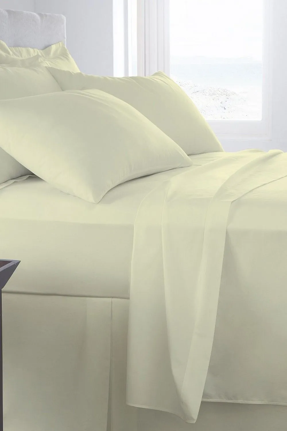 HomeSpace Direct Egyptian Cotton Deep Fitted Sheet - 400 Thread Count - 16" Deep in Cream