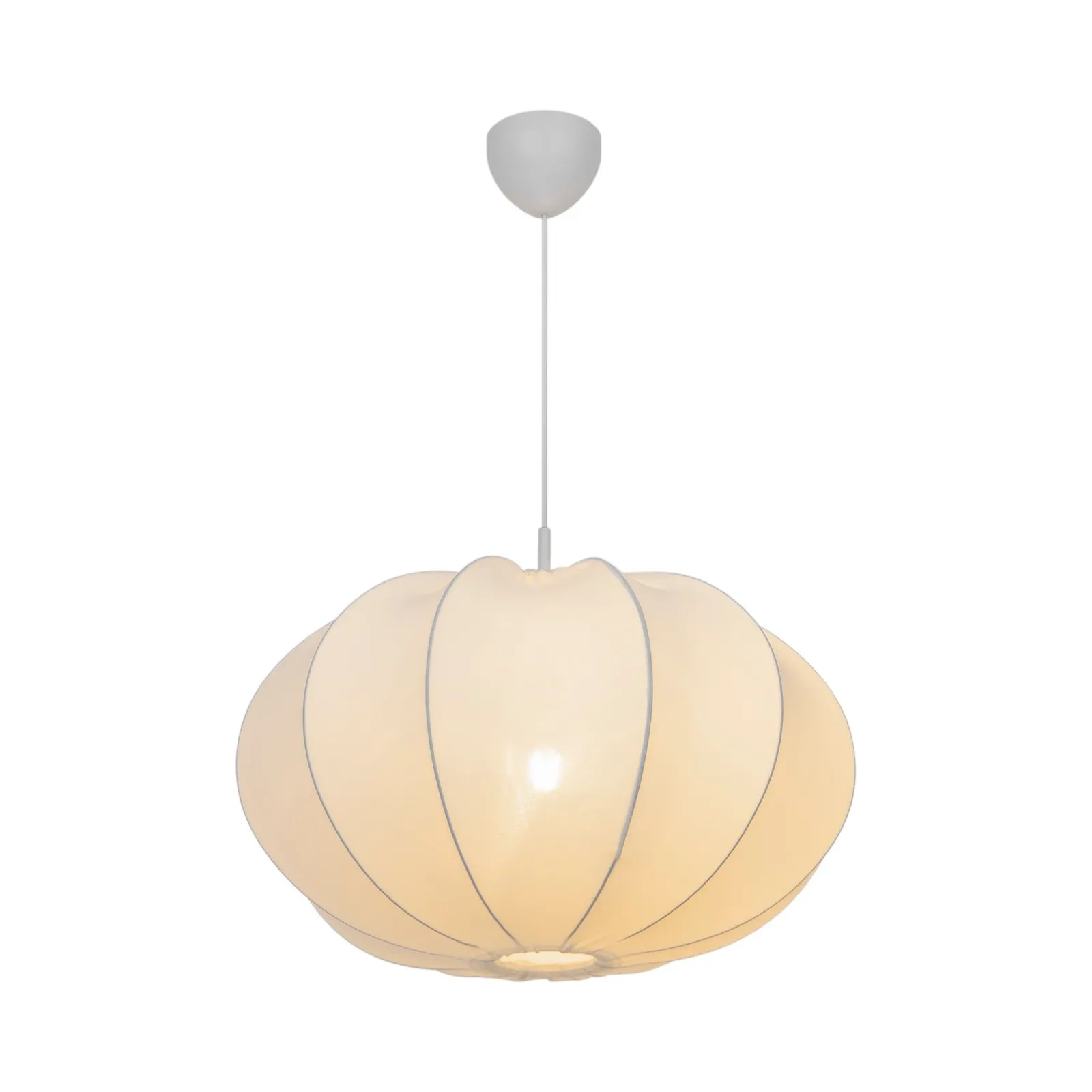 Nordlux Aeron Pendant Light White Textile E27 Mains 60cm