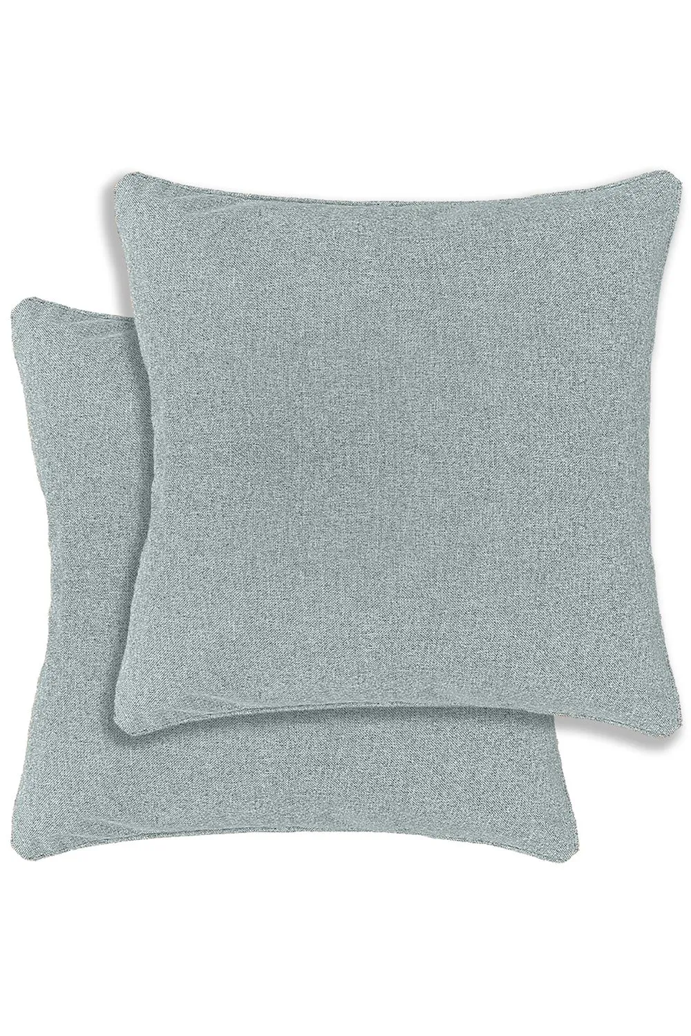 Enhanced Living Austin/Dallas Textured Pair of Double Sided Zip Opening Piped Edge Cushion Covers - 43x43cm - Cases Only in Blue