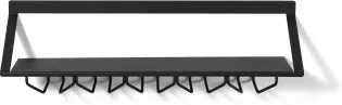 Tomas Wall-Mounted Kitchen Storage Shelf & Drinks Holder, Black