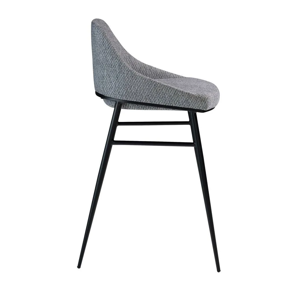 Angel Cerda Grey Fabric Kitchen Stool 49x53x90 cm 6