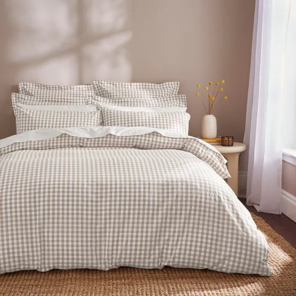 Portloe Woven Gingham 100% Cotton Duvet Cover & Pillowcase Set 1