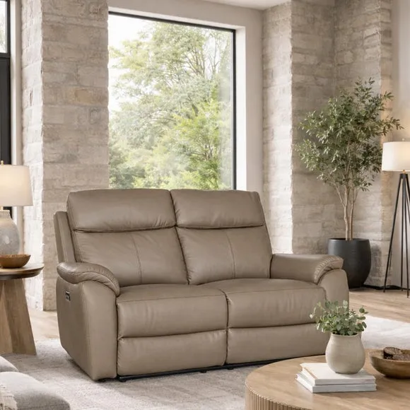 Aspire Kingsmere Leather Power Recliner 2 Seater Sofa 1