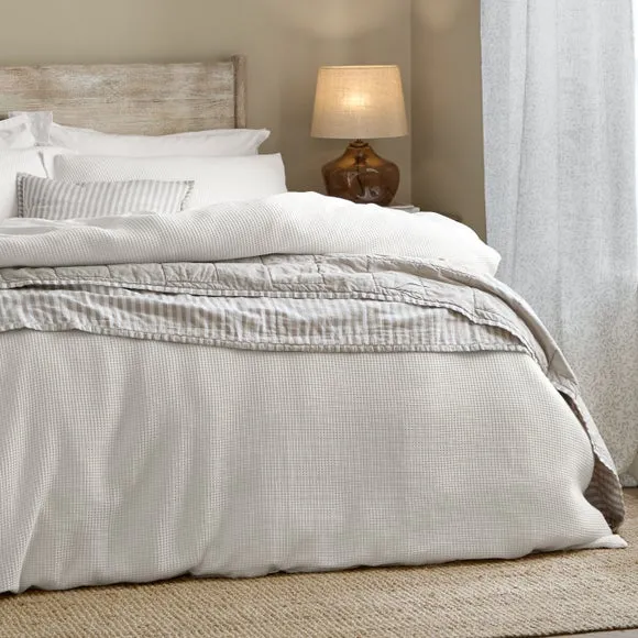 Yard Hebden Waffle 100% Cotton Duvet Cover & Pillowcase Set 3