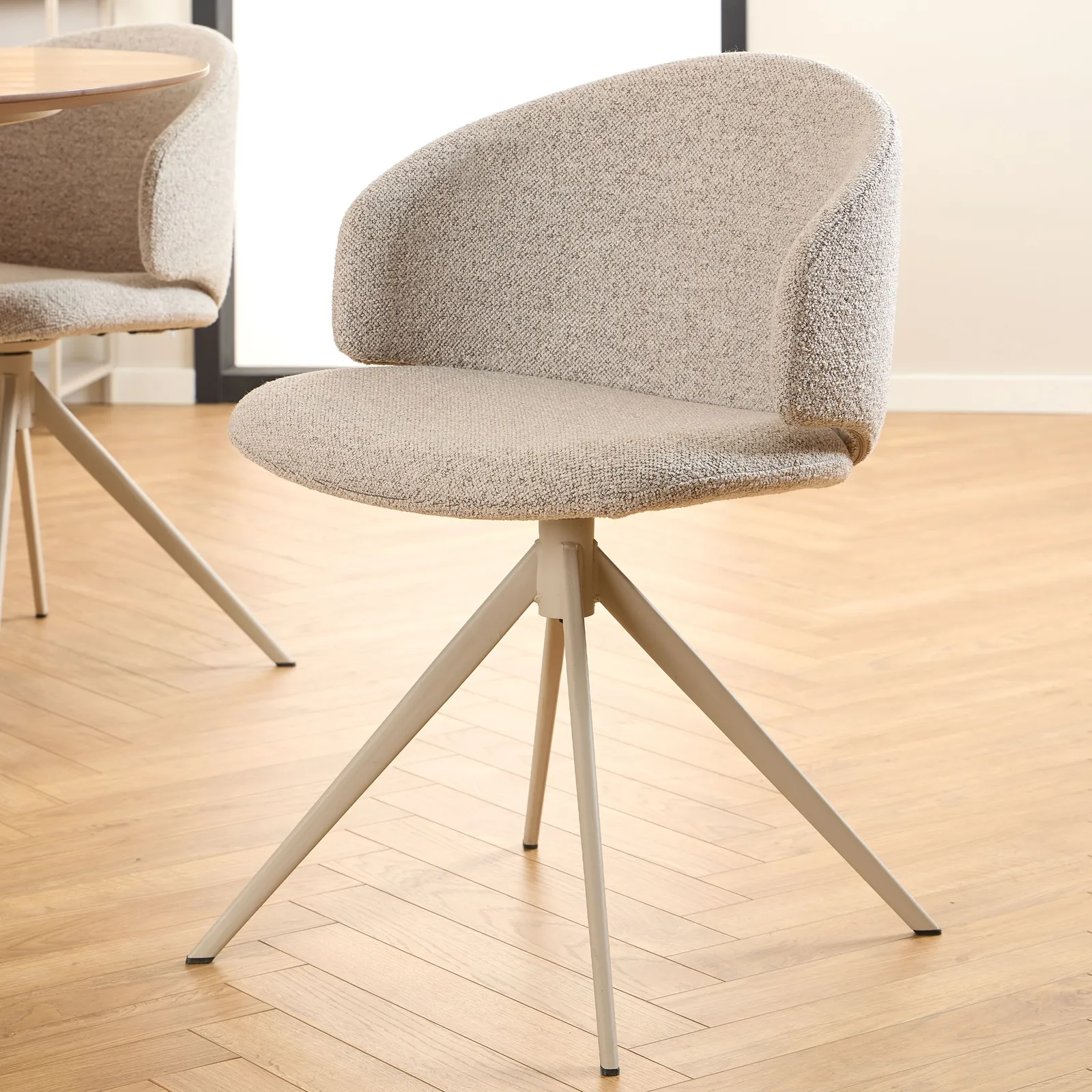 Furniture To Go Ella Swivel Beige Dining Chair 5
