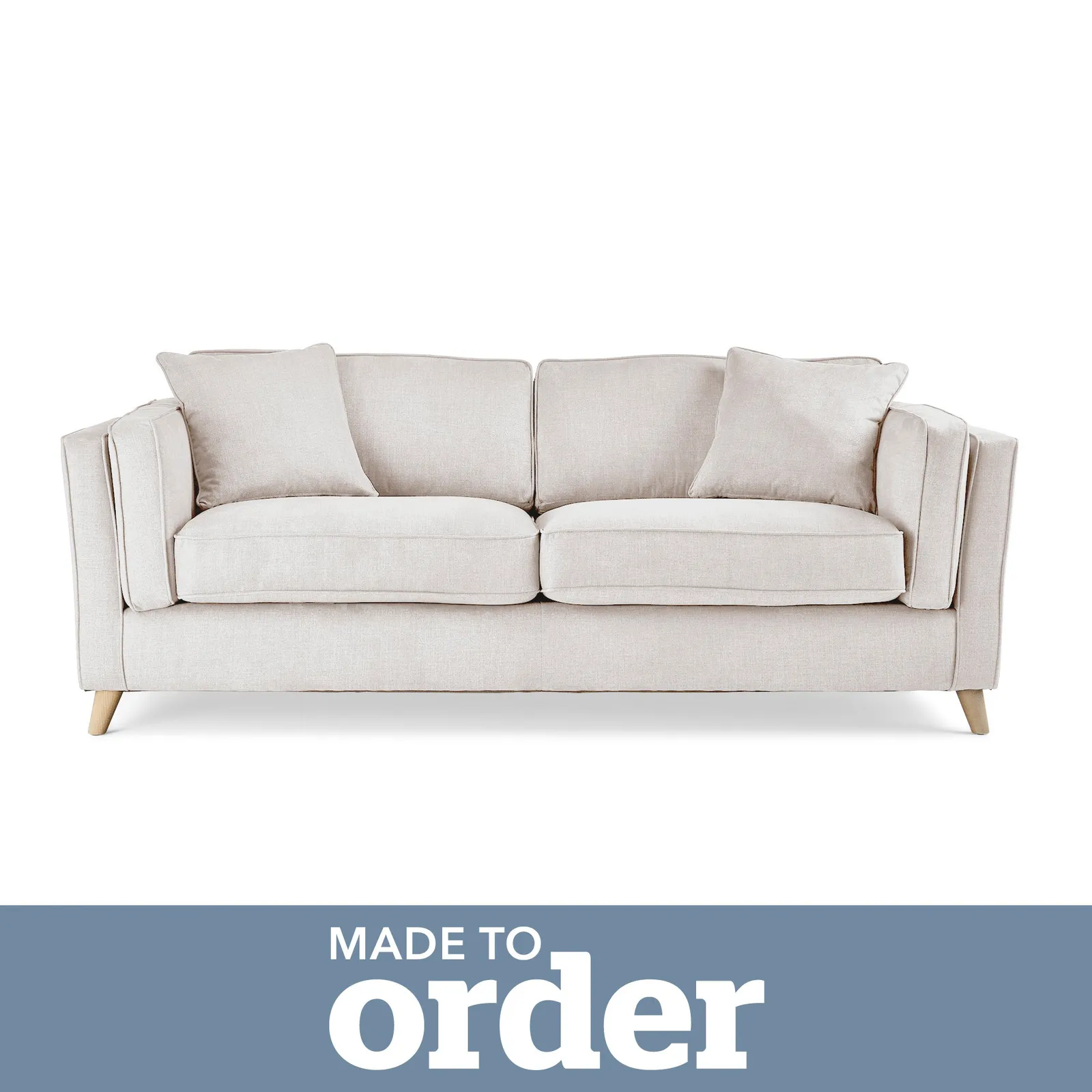Arabella 3 Seater Sofa Brushed Plain Fabric Brushed Plain Silk