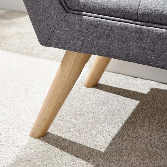 Milan Dining Bench, Dark Grey Fabric 6