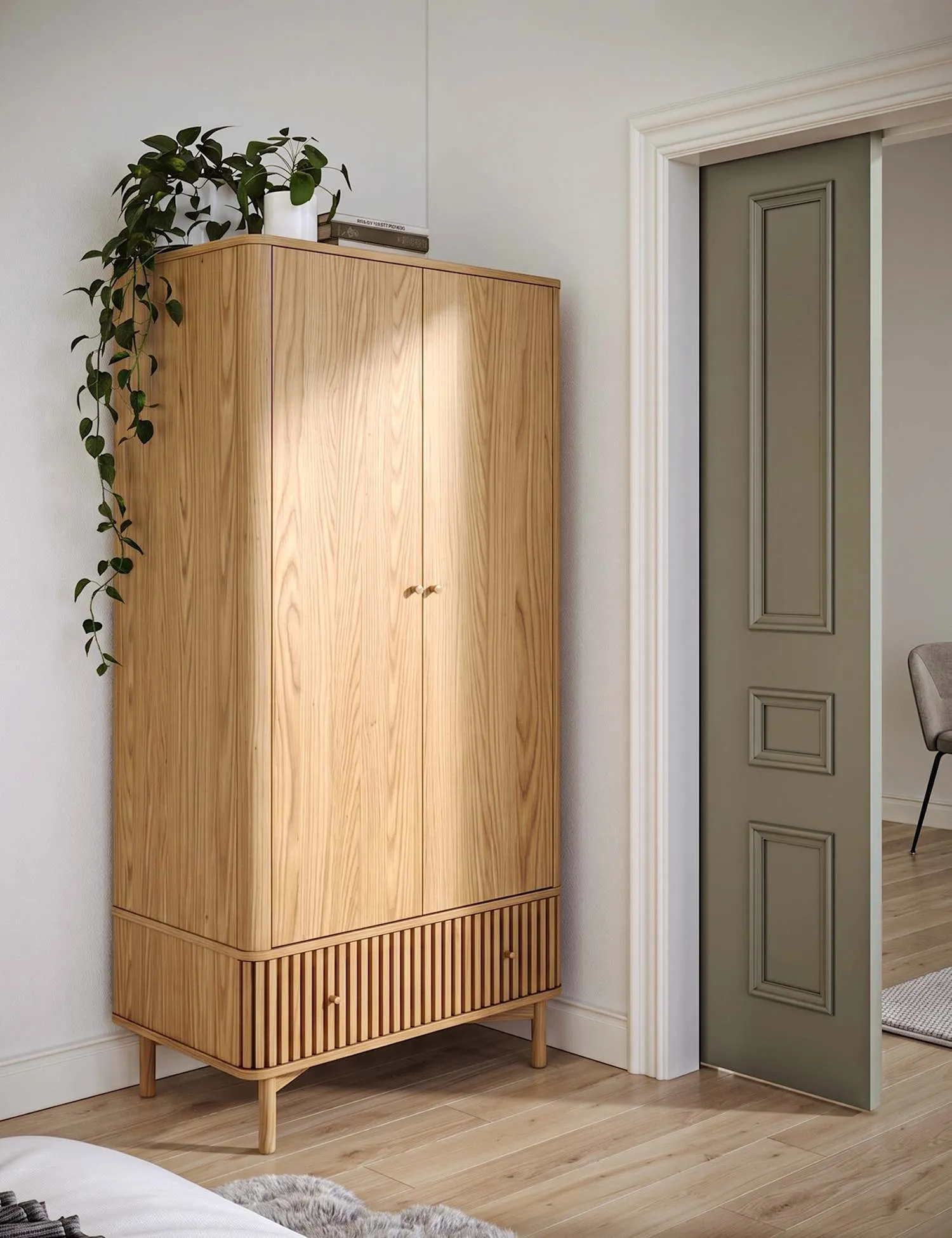 Corndell Soho Two Door Wardrobe Natural