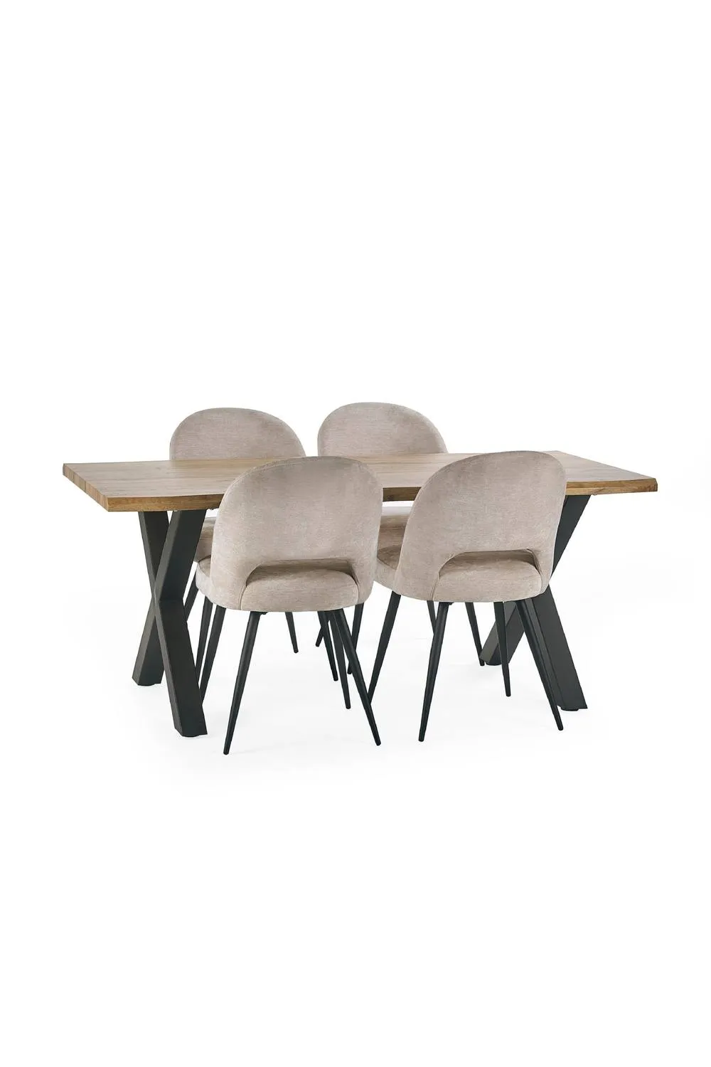 Julian Bowen Harvey Live Edge Rectangular 4-6 Seater Dining Table in Light Oak 6