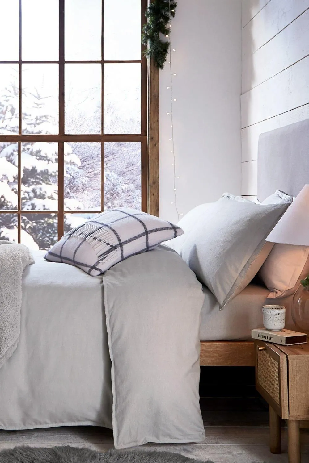 Murmur 'Laila' Brushed Cotton Duvet Cover in Grey 2