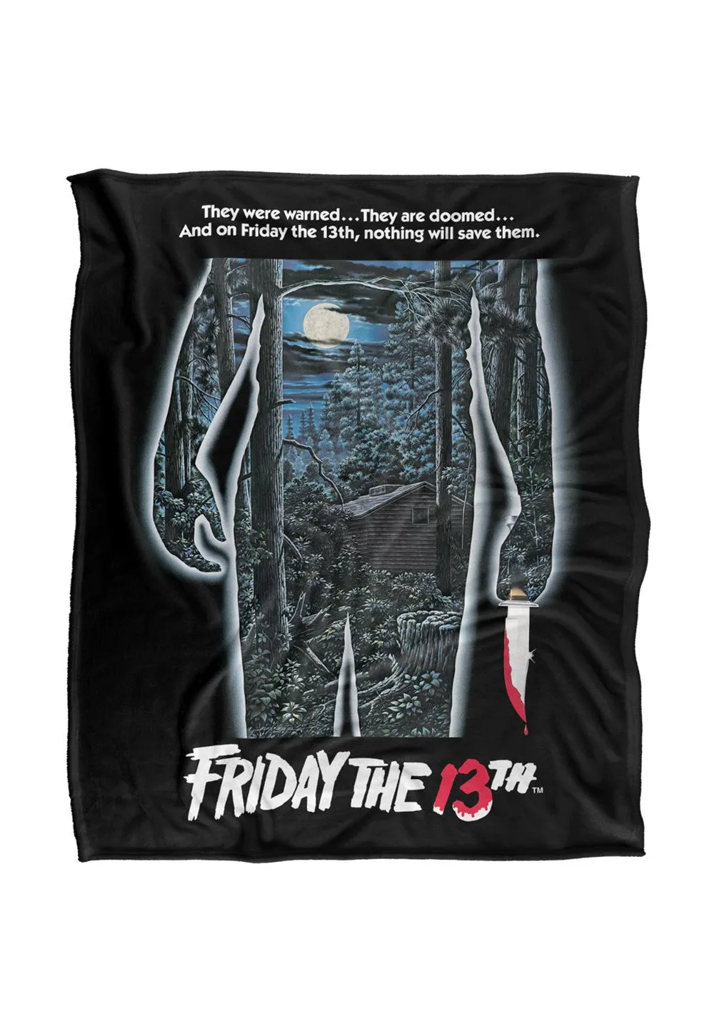 Warner Brothers Friday The 13Th Logo Silky Touch Super Soft Throw Blanket 152x127cm in White