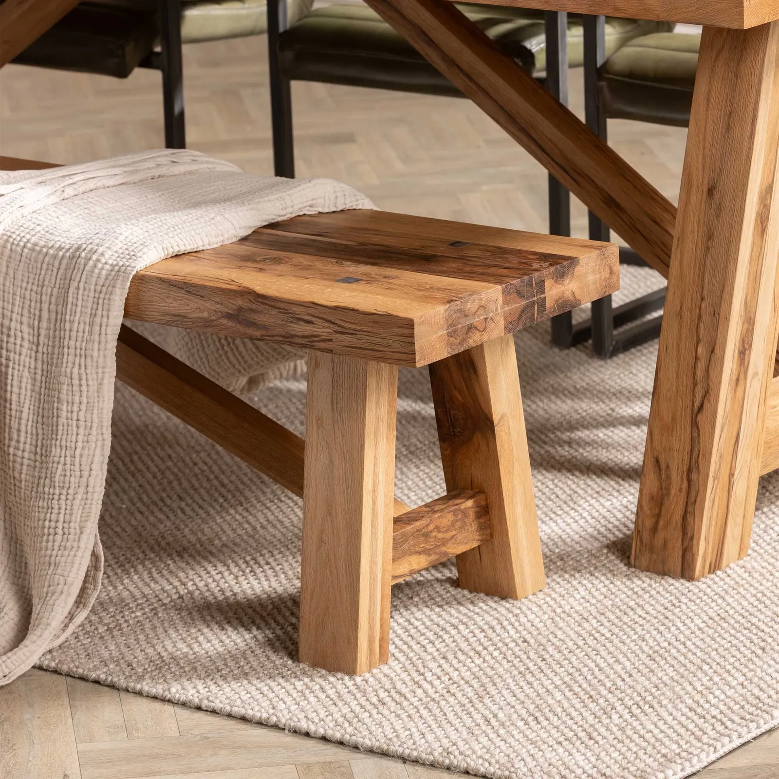 Pure Furniture Canterbury Bench 200Cm, Brown Oak | Barker & Stonehouse 6