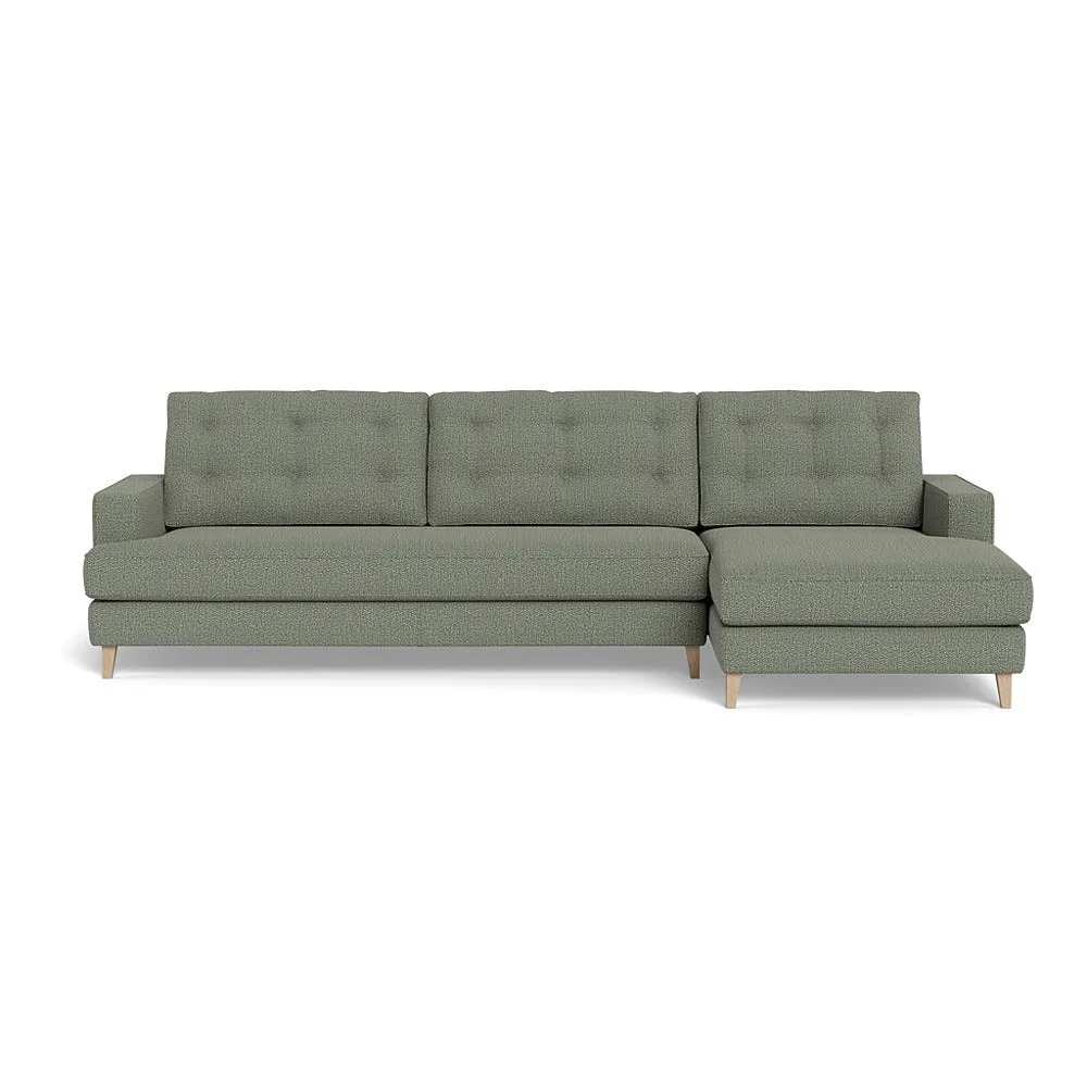 Heal's Mistral Right Hand Facing Corner Sofa Boucle Tweed Lapis Natural Beech Feet 1