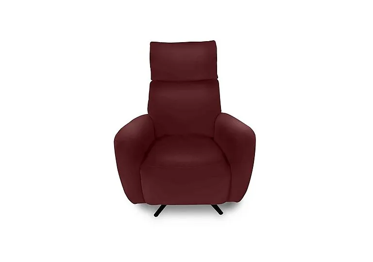 Designer Chair Collection Granada Leather Power Recliner Swivel Chair with Massage Feature - BV Deep Red