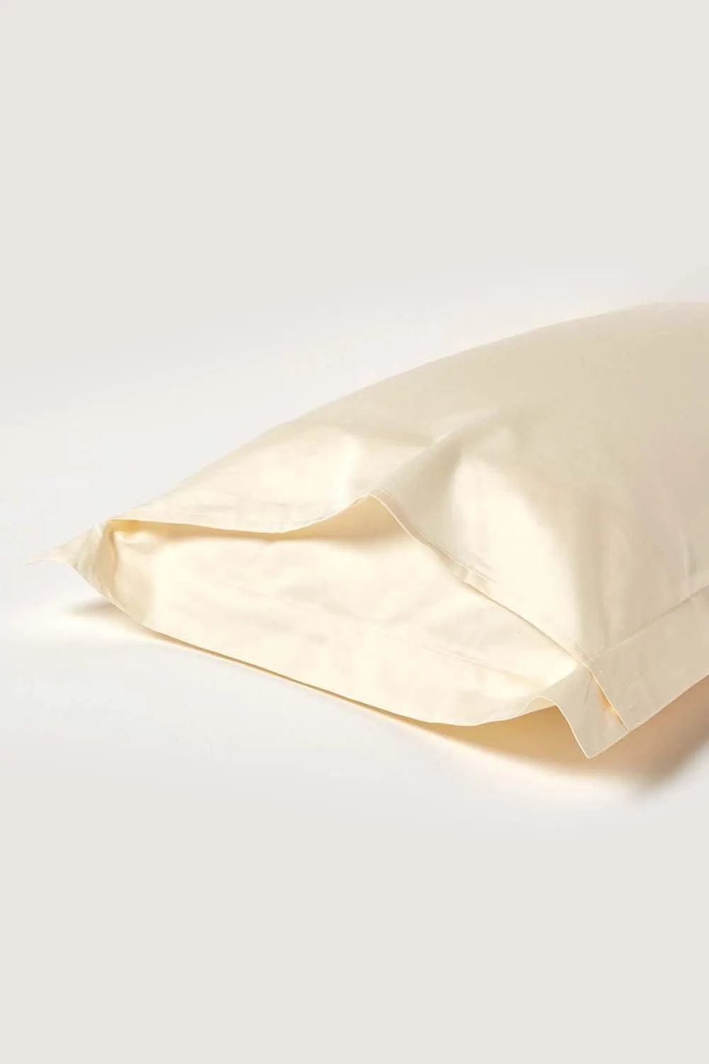 Homescapes Duck Egg Blue Sateen Cotton Oxford Pillowcase 400 TC in Cream 3