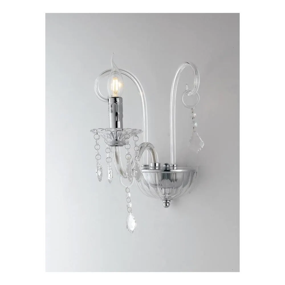 Netlighting Wall Light Chrome Crystal 22x30x25cm in Silver