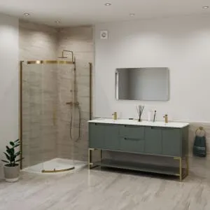 Sensio Leo Brass Rectangular Bathroom Mirror - 1000 x 600mm 2