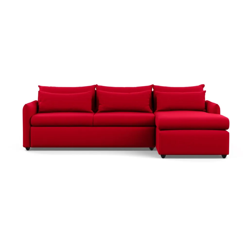 Heal's Pillow Large Right Hand Corner Chaise Melton Wool Red Oxide Black Feet