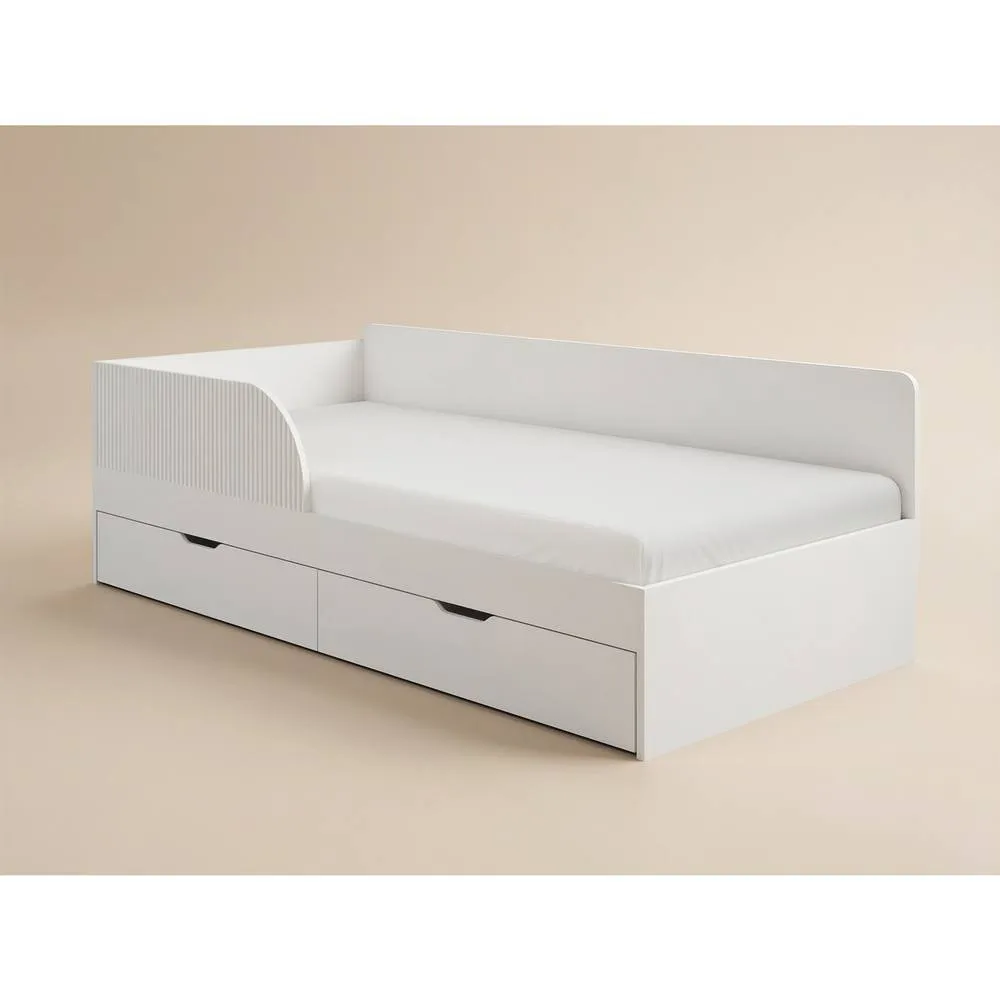 Flair Aris Single Montessori Bed with Storage Drawers in White 5