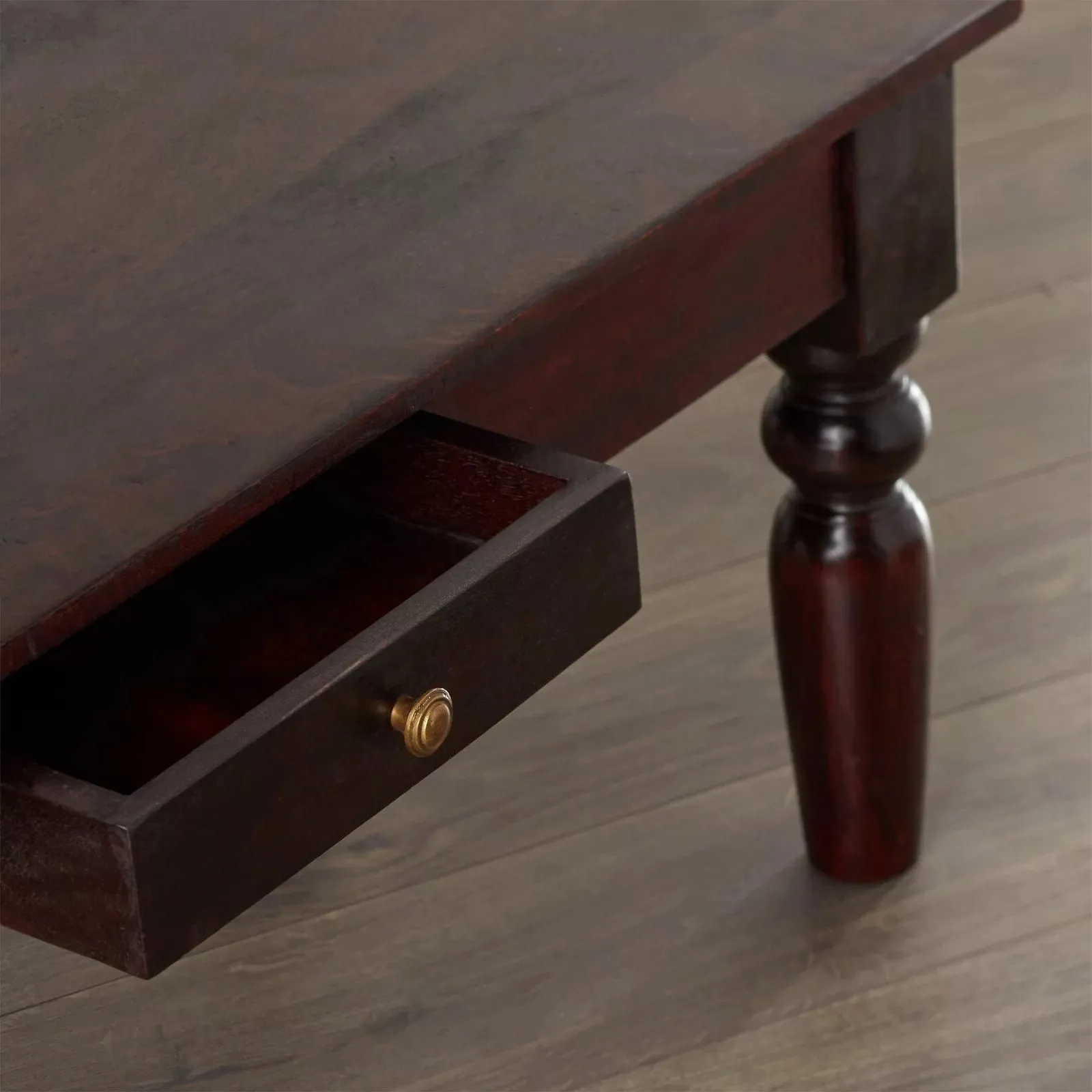 IH Design Mardig Dark Wood Coffee Table with Drawer in Brown 5