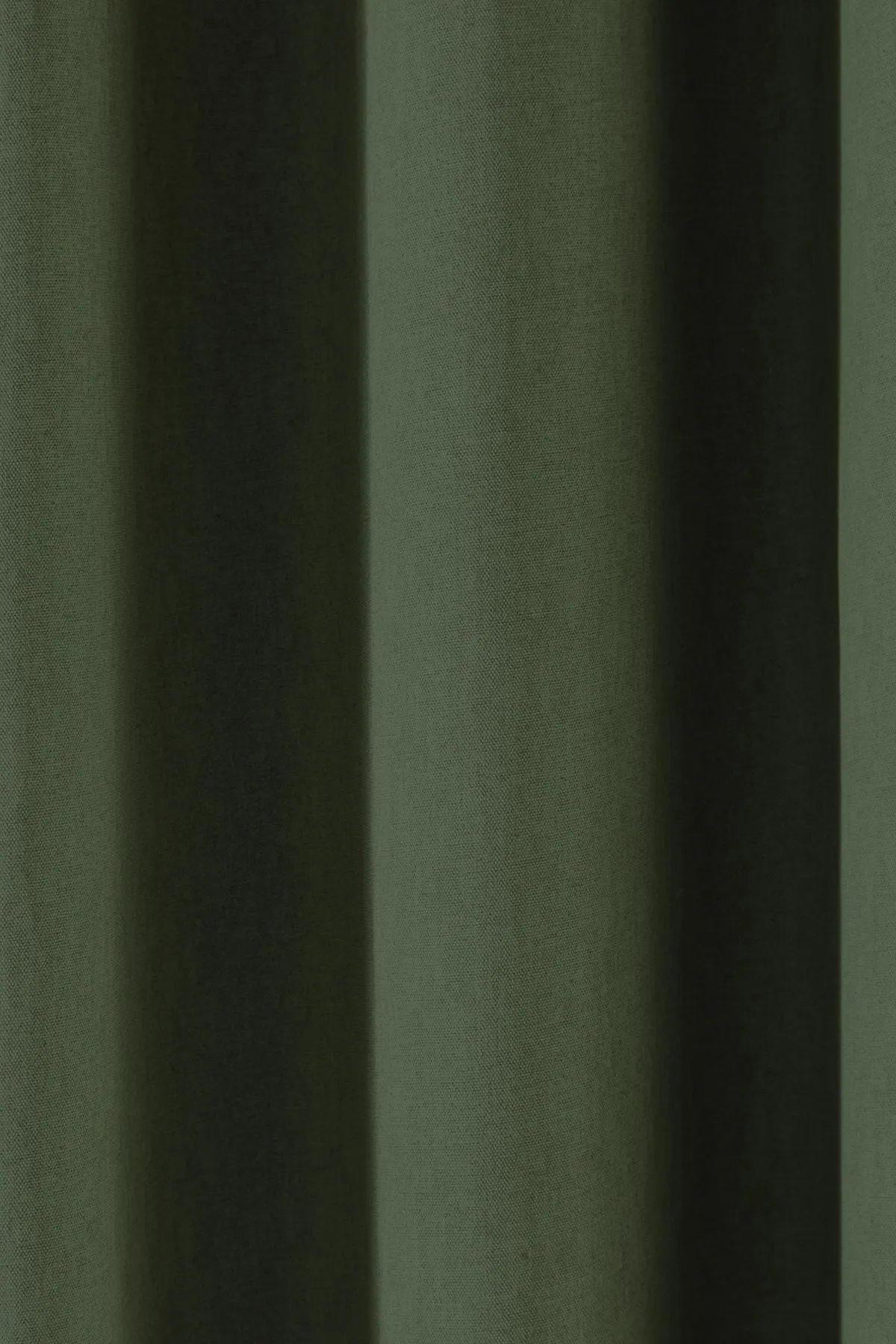 Fusion 'Cannes' 100% Cotton Black Out Plain Dyed Eyelet Curtains in Bottle Green 3