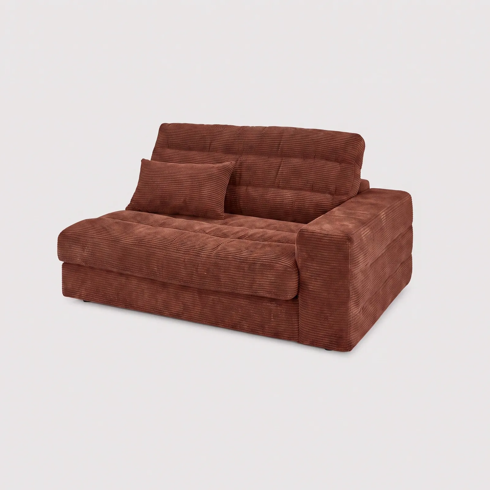 Twain Medium 1.5 Seater Armrest Right Modular Sofa, Orange Fabric | Barker & Stonehouse 1